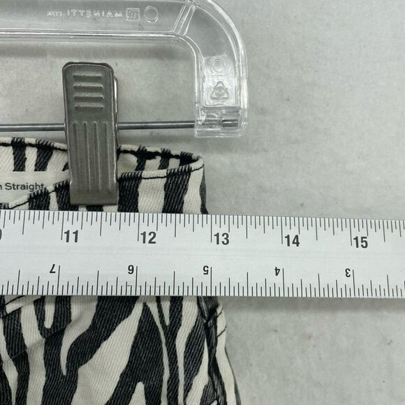 Frame Ankle Jeans Women's Sz 25 Black Le High Straight Zebra Print Denim - Picture 3 of 13